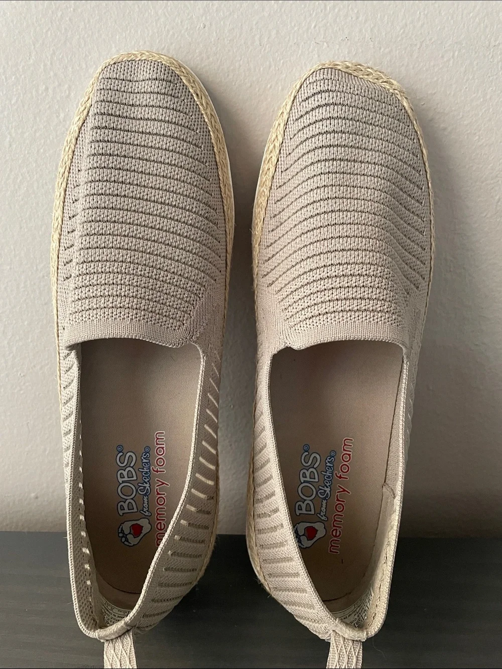 Slip-On Knit Espadrille Sneakers in Taupe
